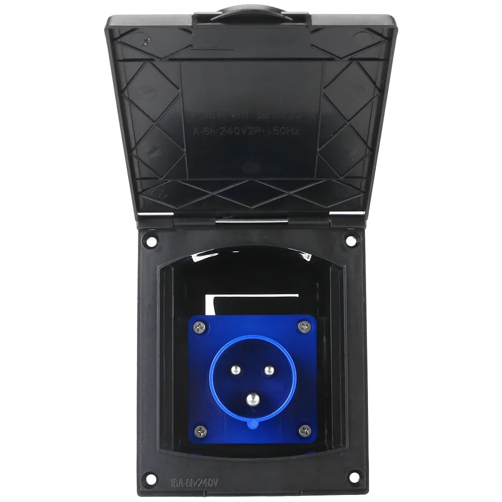 Waterproof 16A 240V Flush Hook-Up Plug Socket for RV & Marine