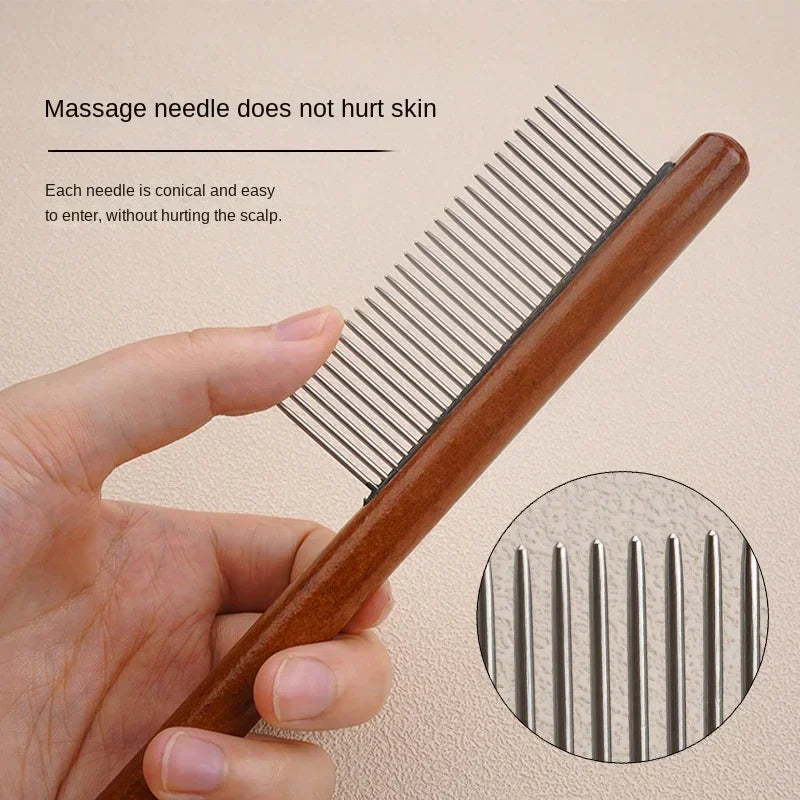 Wooden Pet Grooming Comb – Cat & Dog Detangling Brush