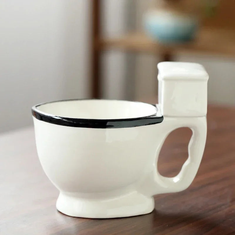 Toilet Shaped Cup Coffee Ceramic Handle Water Tea Milk Ice Cream Funny