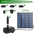 1.8W Solar Fountain Pump – 6 Nozzles, IPX8 Bird Bath Garden