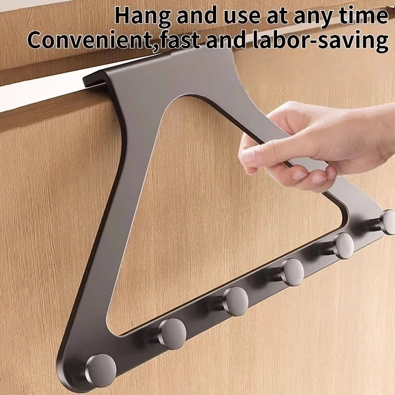 Z-Shape Metal Door Hook Organizer | 6-Hook Cabinet Hanger