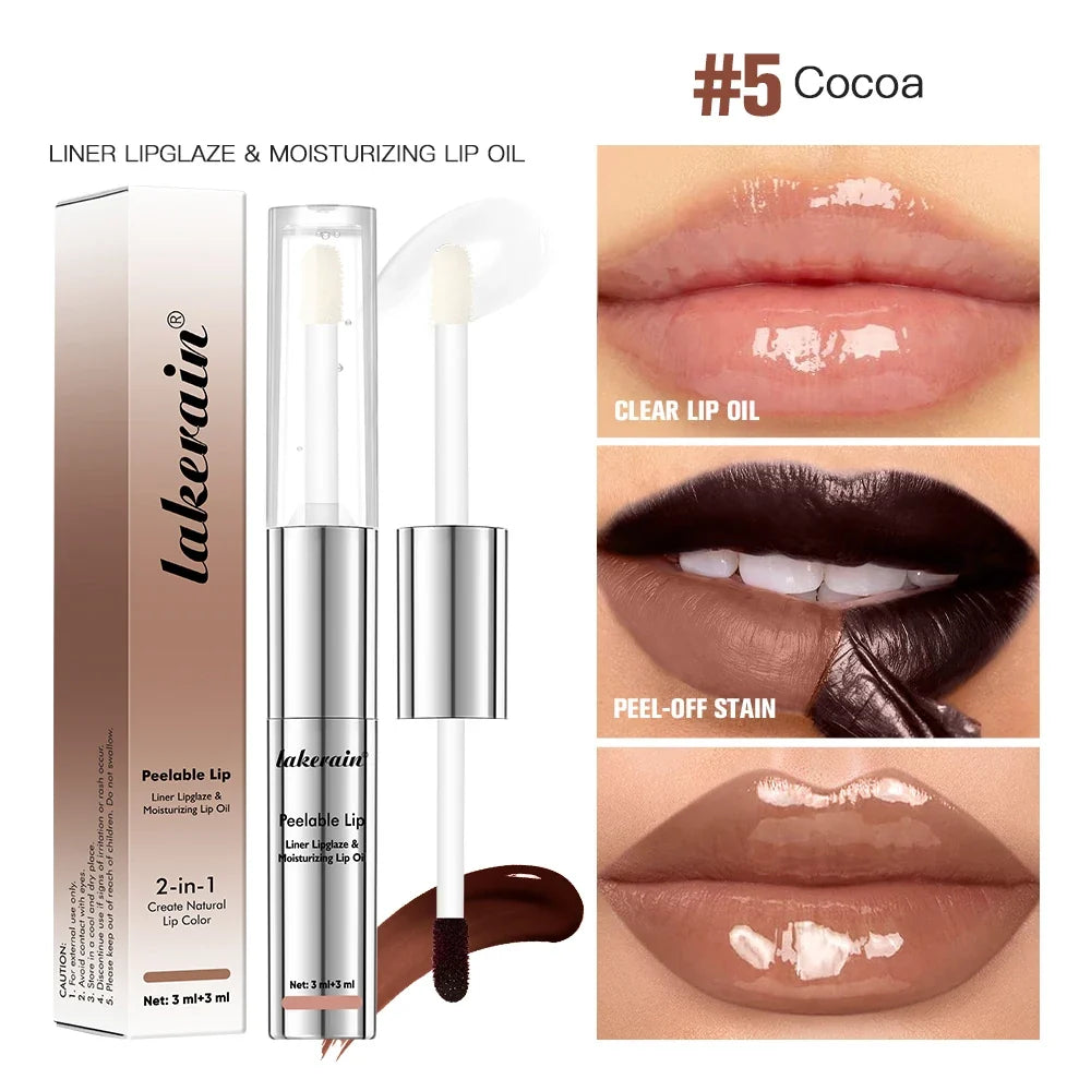 Lakerain 2-in-1 Peel-Off Lip Liner & Lip Oil | Waterproof Matte