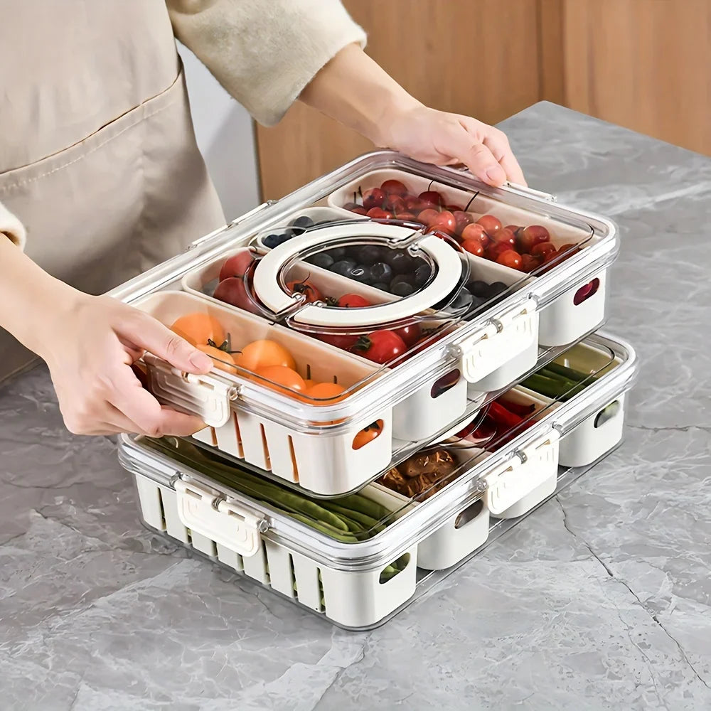 4 & 8 Grid Snack Box – Portable Charcuterie Board with Lid