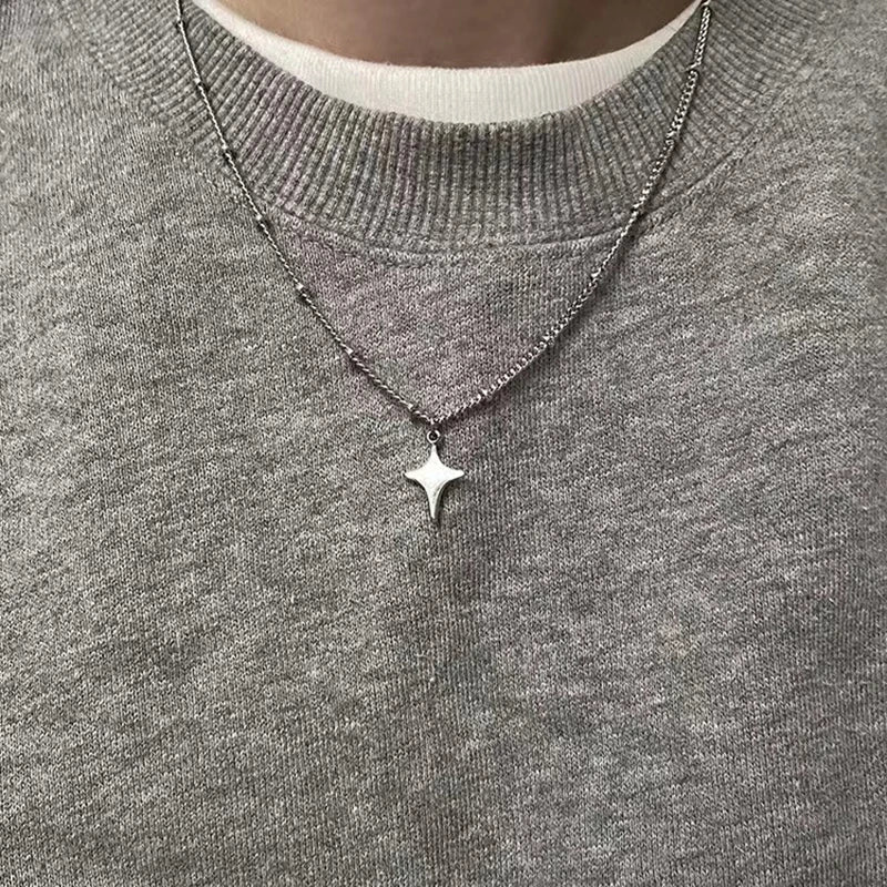 Star Choker Necklace – Titanium Steel Pendant Chain Unisex