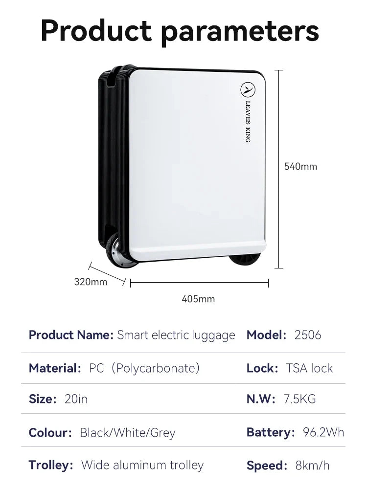 Rideable Electric Suitcase 20" Carry-On | TSA Lock & Silent Wheels