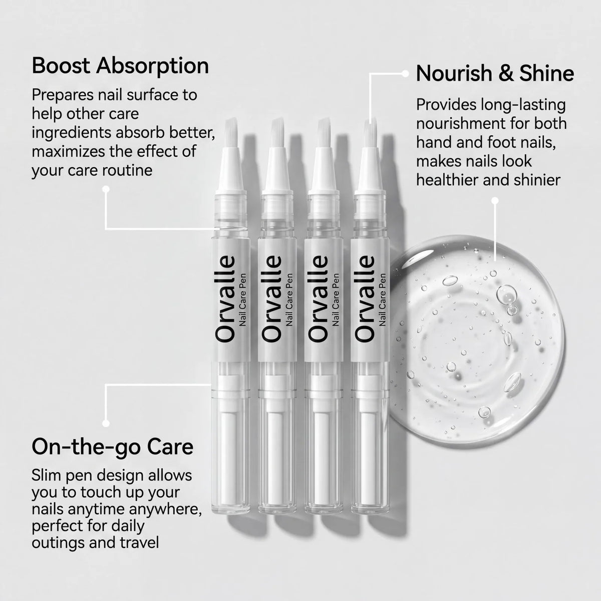 4-Pack Nail Care Pen – Moisturizing Cuticle & Nail Treatment