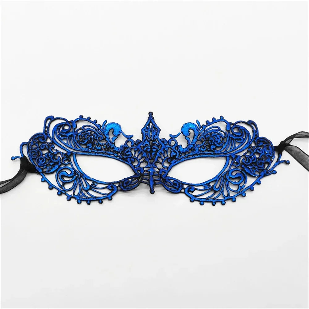 Women Sexy Hollow Lace Masquerad Face Mask Ribbon Princess Party