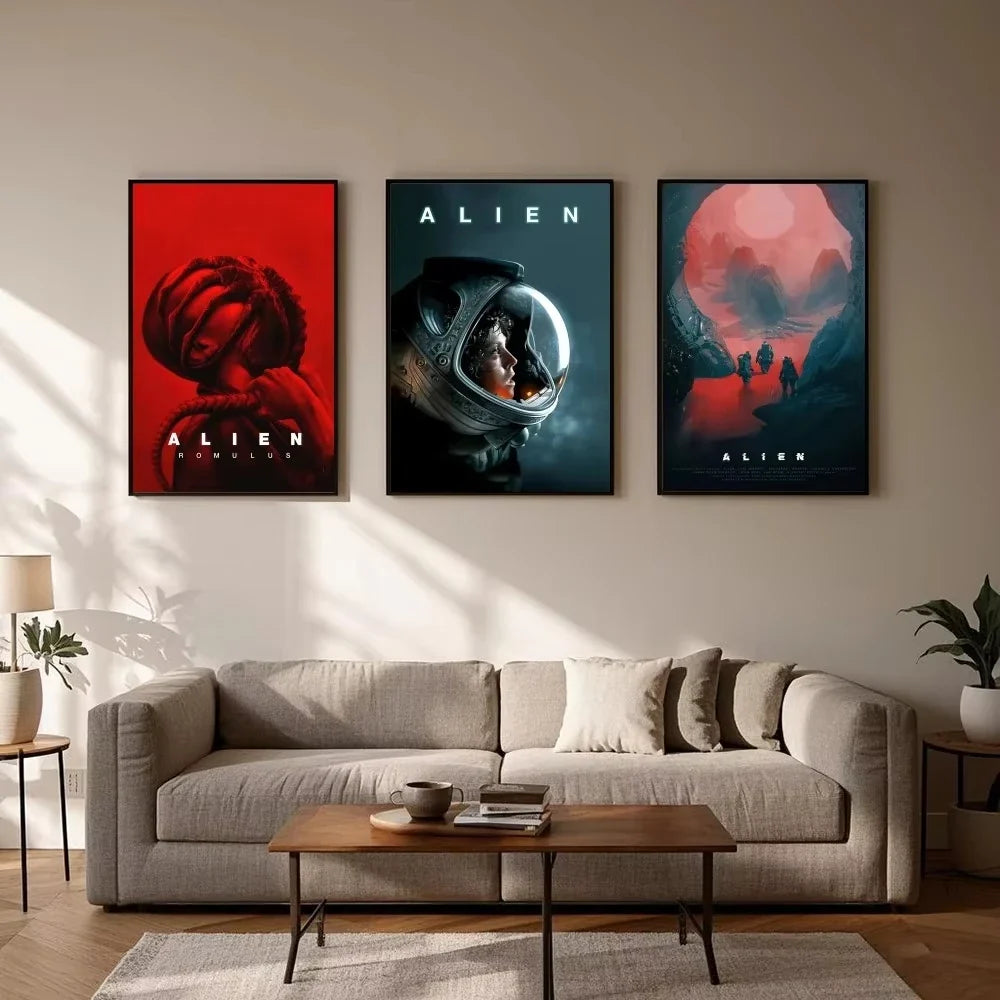 Classic Sci-Fi Alien Movie Poster Canvas Wall Art | Unframed