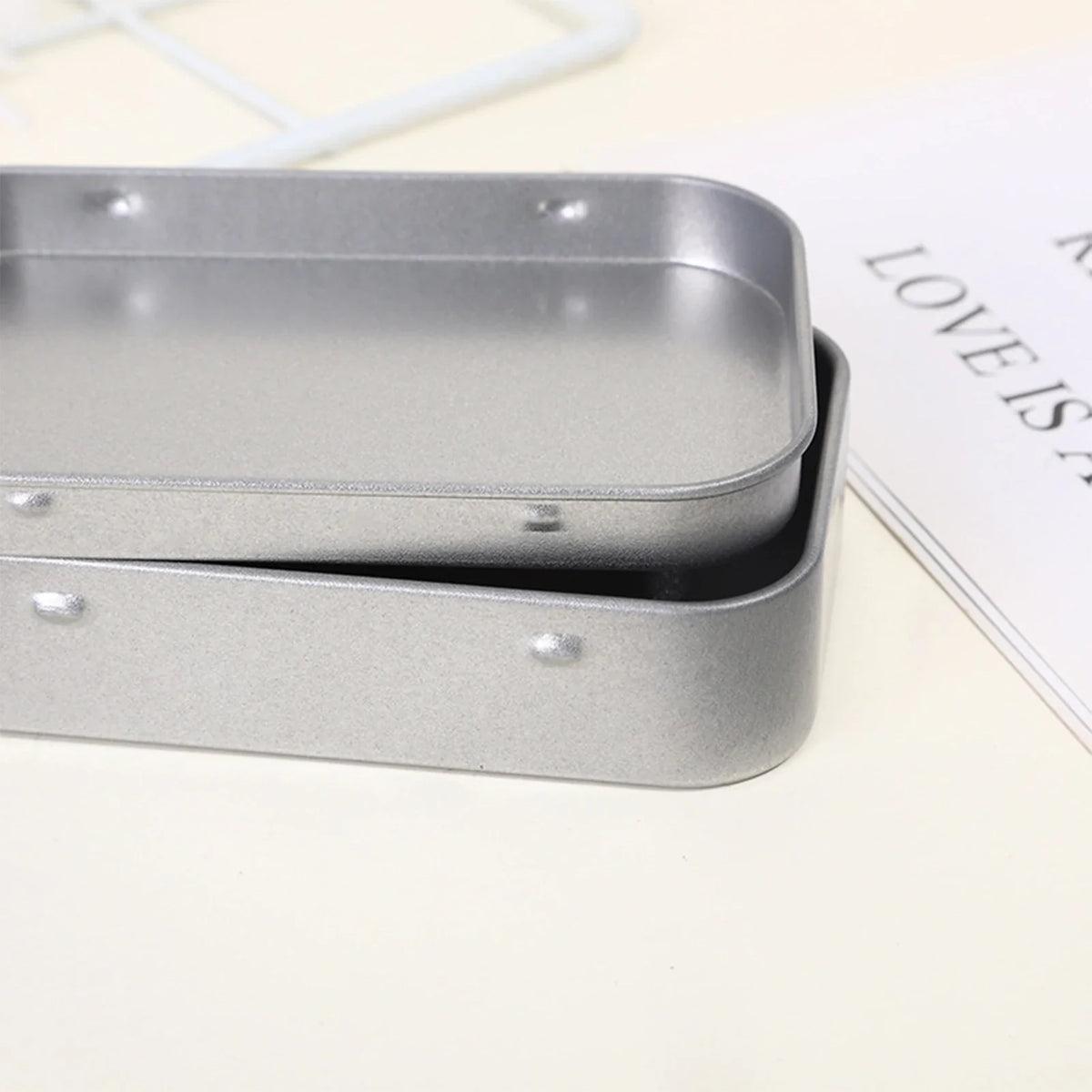 10-Pack Metal Hinged Tin Boxes with Lids | Small Storage Tins