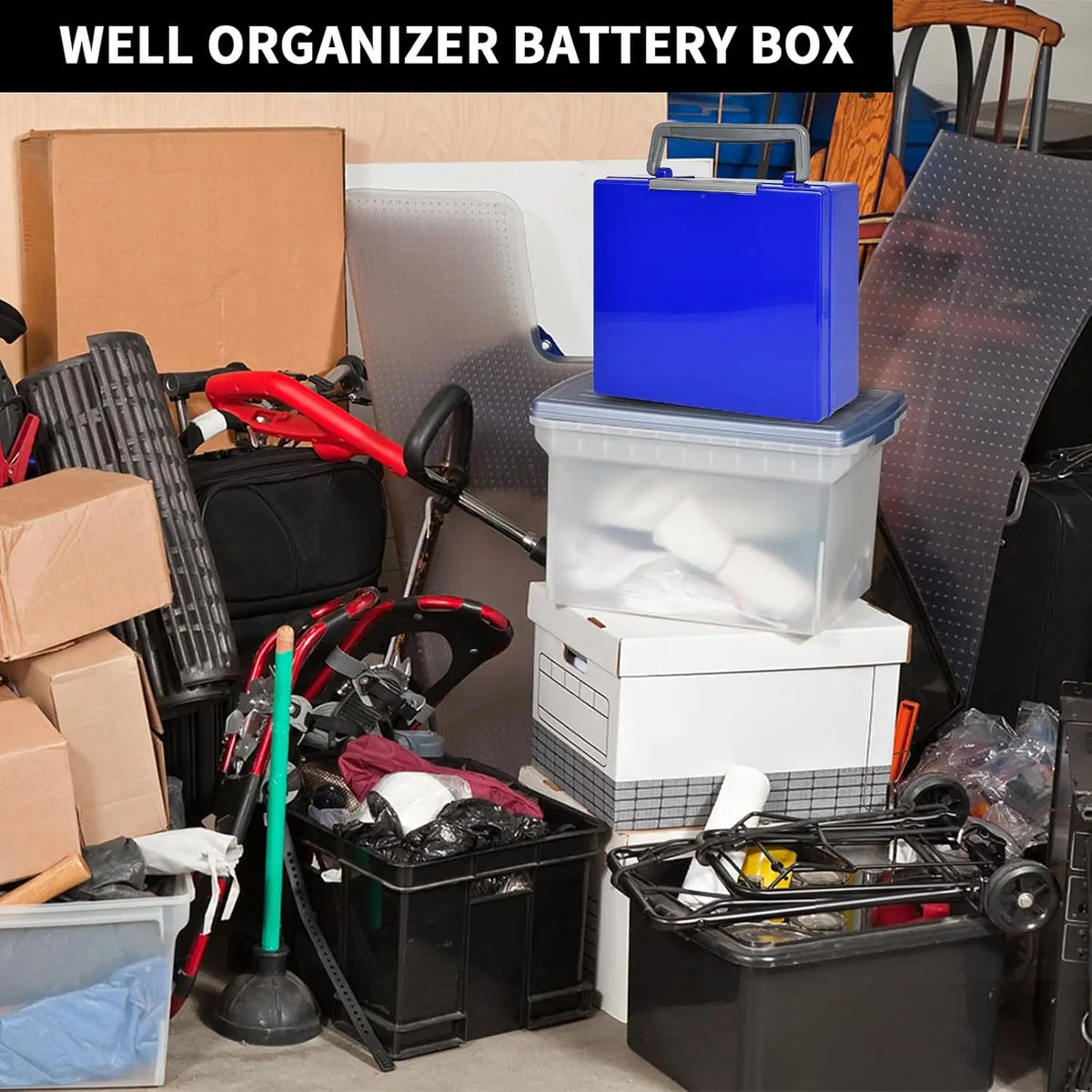 Battery Organizer Storage Box – Holds 72 AA & AAA Batteries