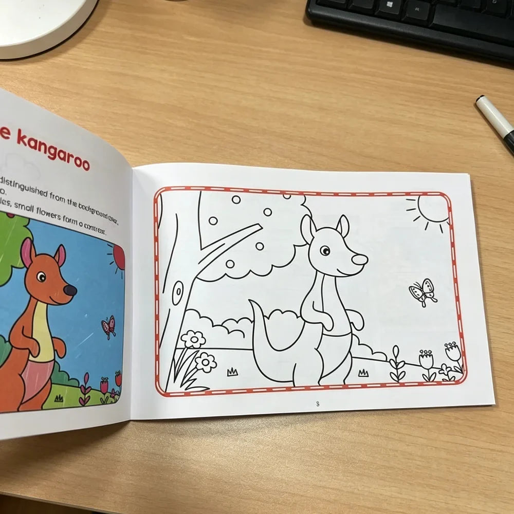 Children's Animal Coloring Book 32 Pages Cute Wildlife Themed Drawing
