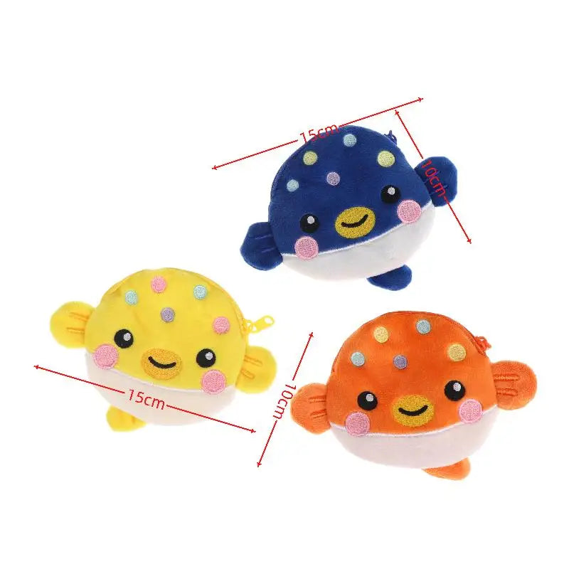 Cute Pufferfish Plush Mini Coin Purse – Zipper Pouch Wallet