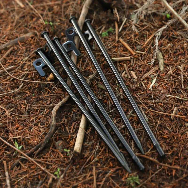 Forged Steel Tent Pegs – Heavy Duty 40cm Ground Stakes 4-Pack