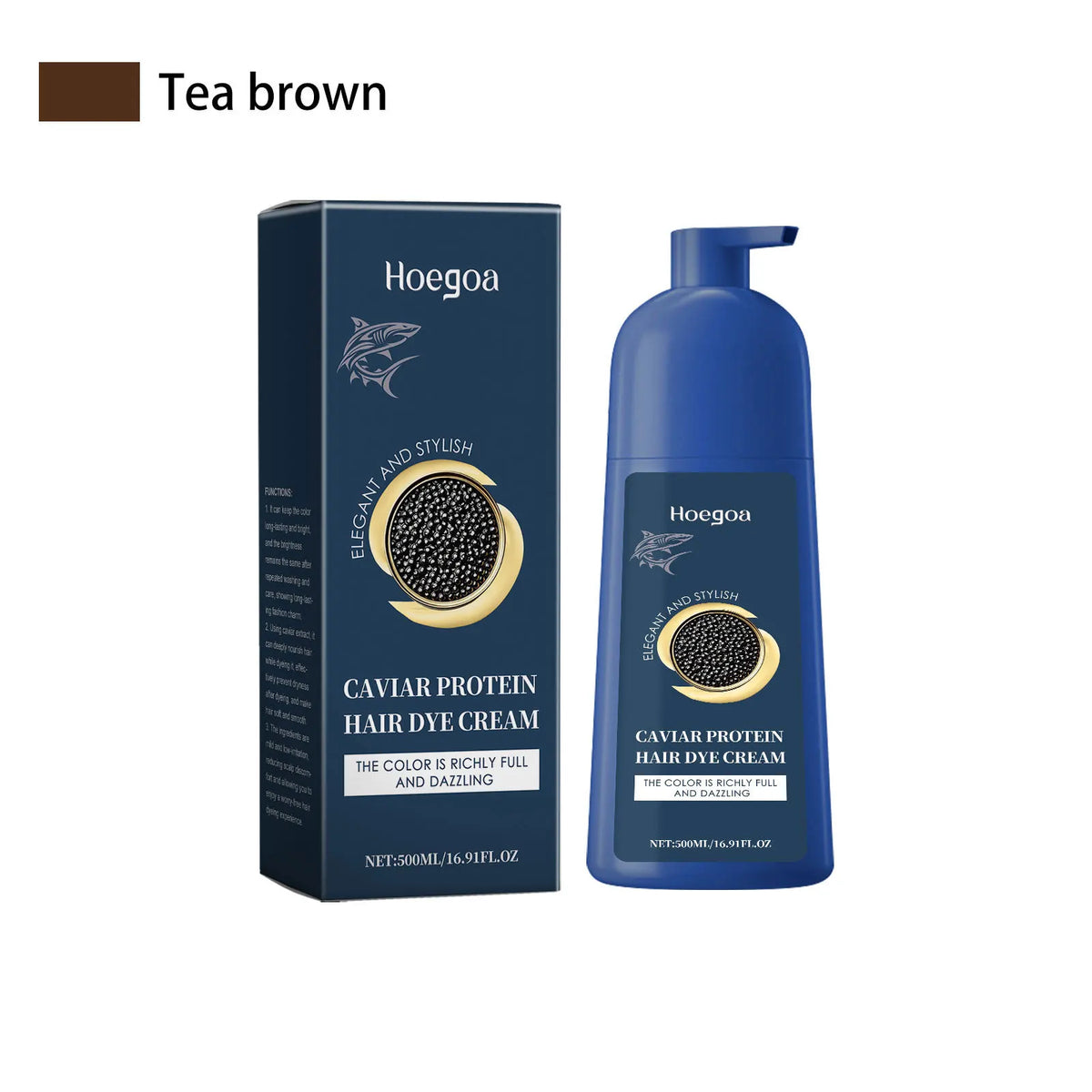 HOEGOA Caviar Permanent Hair Dye Cream – Black & Brown 500ml