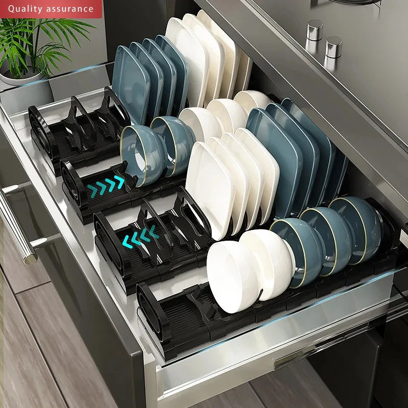 Kitchen Cabinet Dish Rack & Plate Divider Organizer