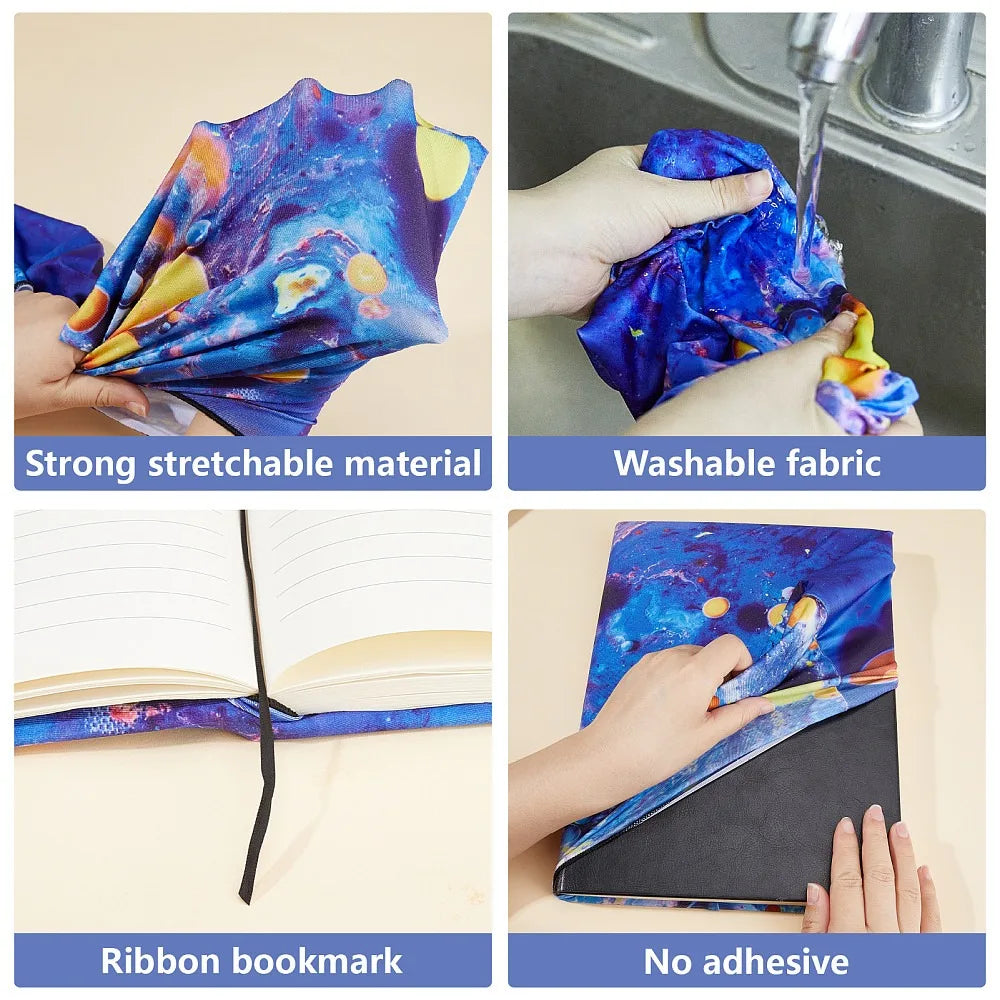Floral Elastic Book Cover – Polyester Notebook Wrap 400x250mm