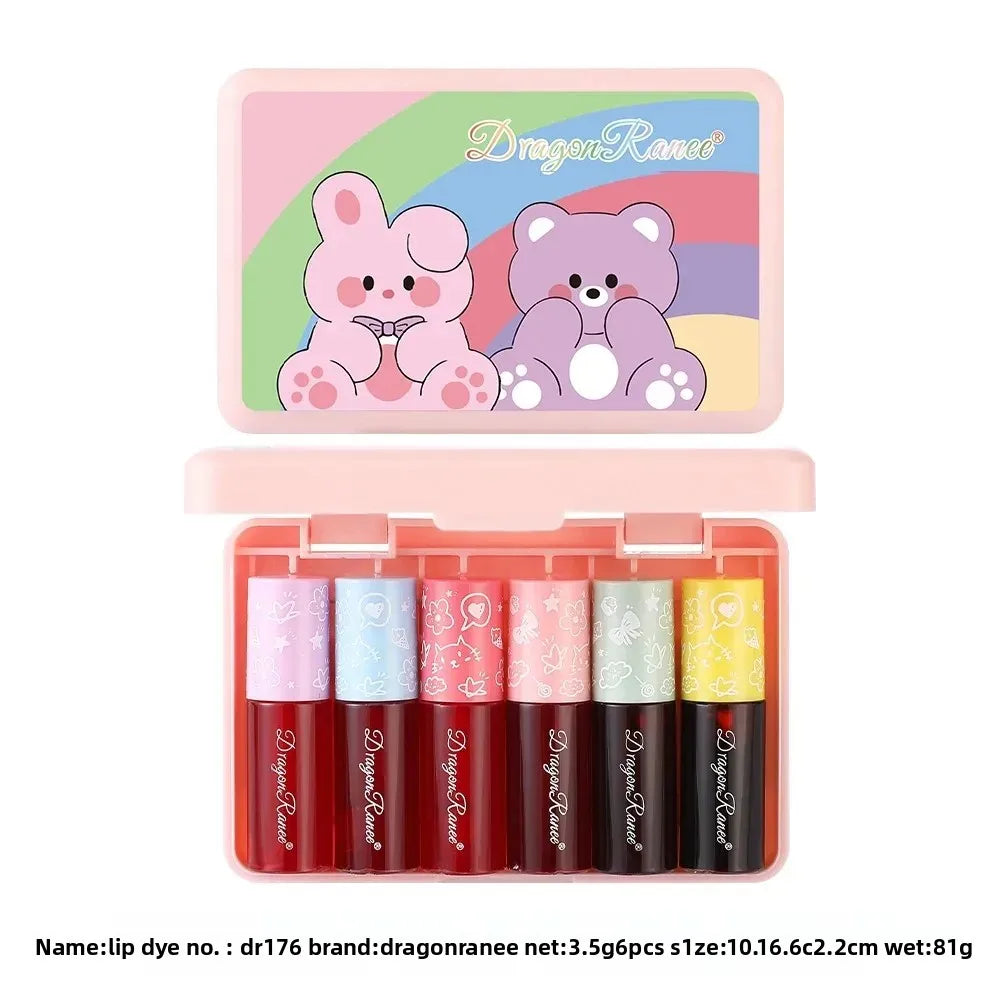 Dragon Ranee 6pc Lip & Cheek Gloss Set – Hydrating, Non-Sticky