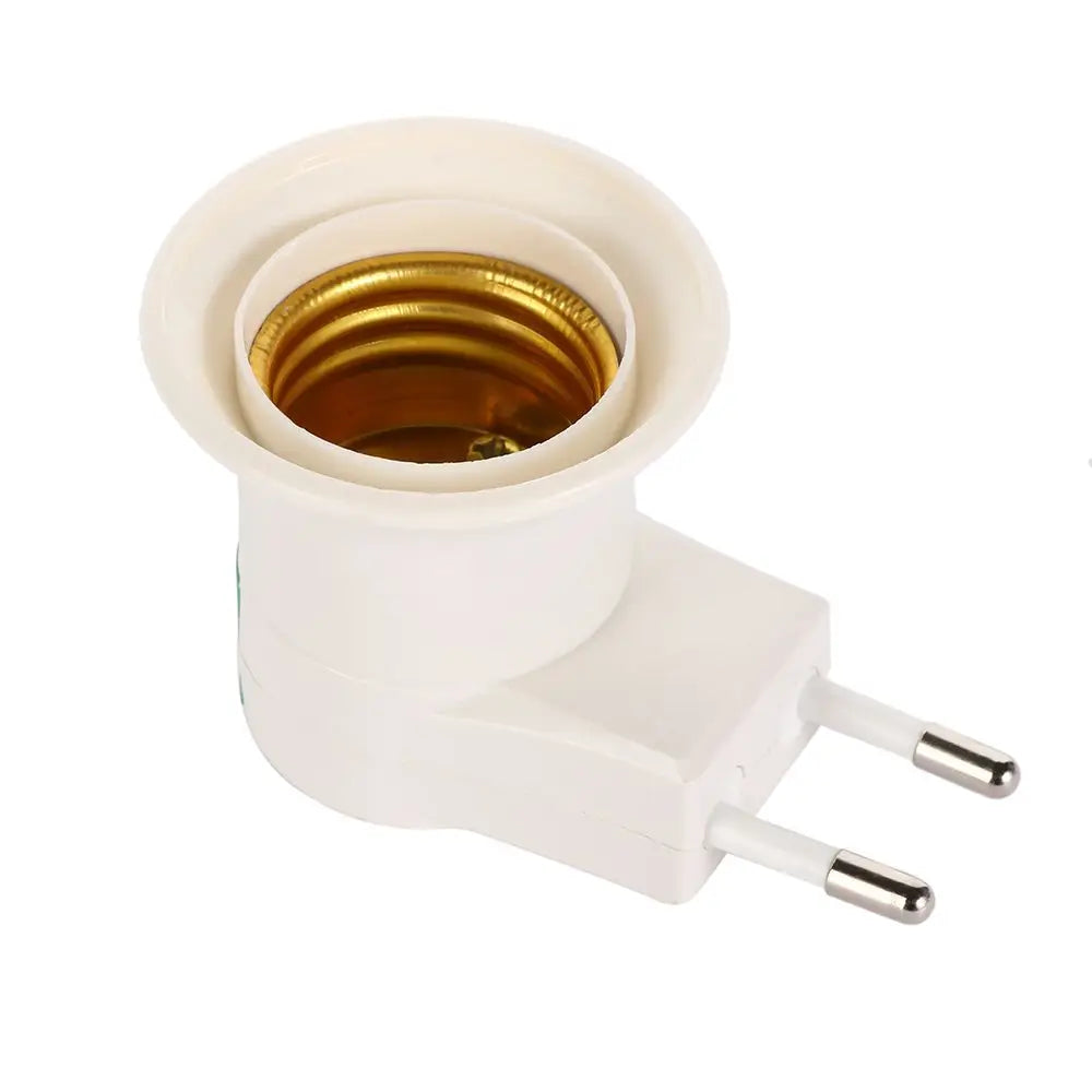 EU Plug to E27 Lamp Socket Adapter | On/Off Switch