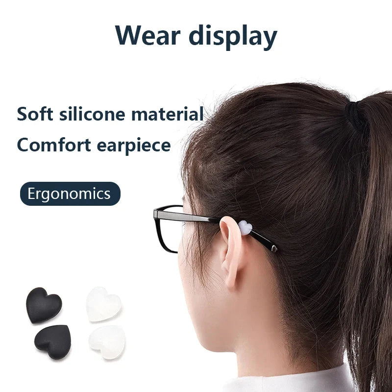Heart Silicone Anti-Slip Ear Hooks for Glasses – 2 Pairs