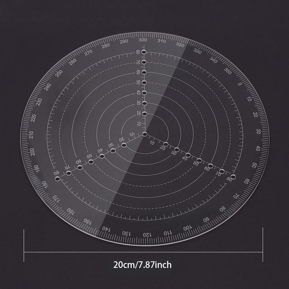 Acrylic Round Center Finder Compass | Wood Turning Layout Tool