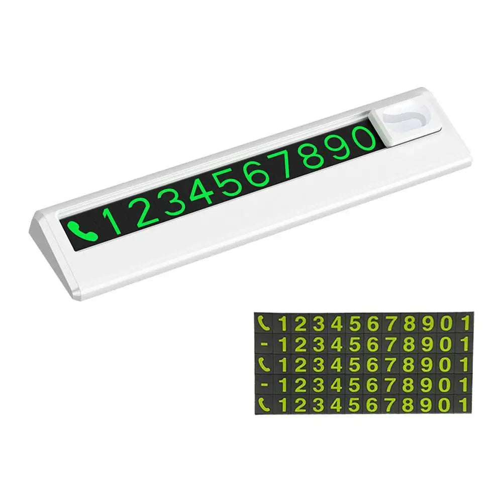 Luminous Temporary Parking Card – Magnetic Phone Number Plate