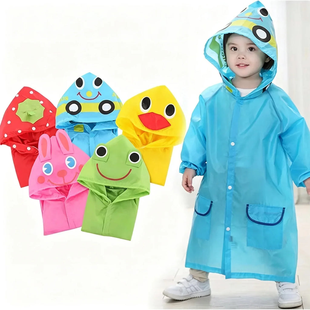Kids Cartoon Animal Raincoat | Waterproof Rain Jacket Ages 4–6