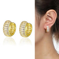 Huitan Cubic Zirconia Hoop Earrings – Women's Fashion Jewelry