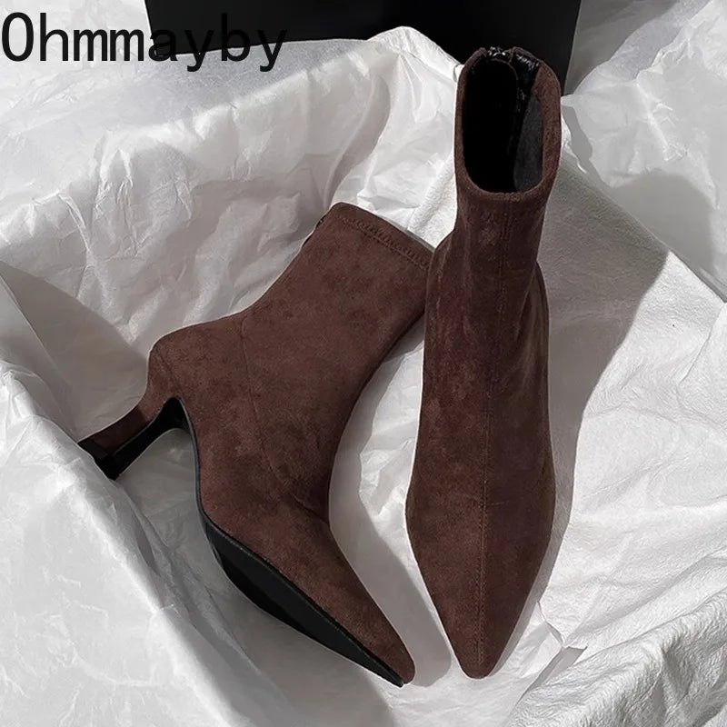 Vintage Pointed Toe Women's Ankle Boots | High Heel Booties