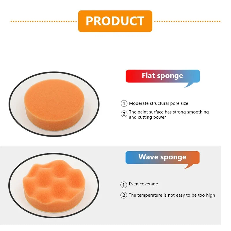 6-Piece Car Polishing Foam Pad Kit | 3/4/5 Inch Buffer Pads