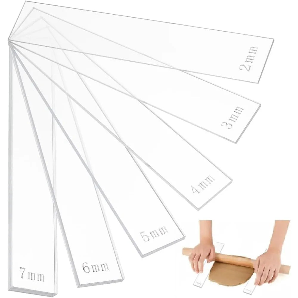 12-Pc Acrylic Clay Depth Guide Set – 6 Sizes for Even Rolling