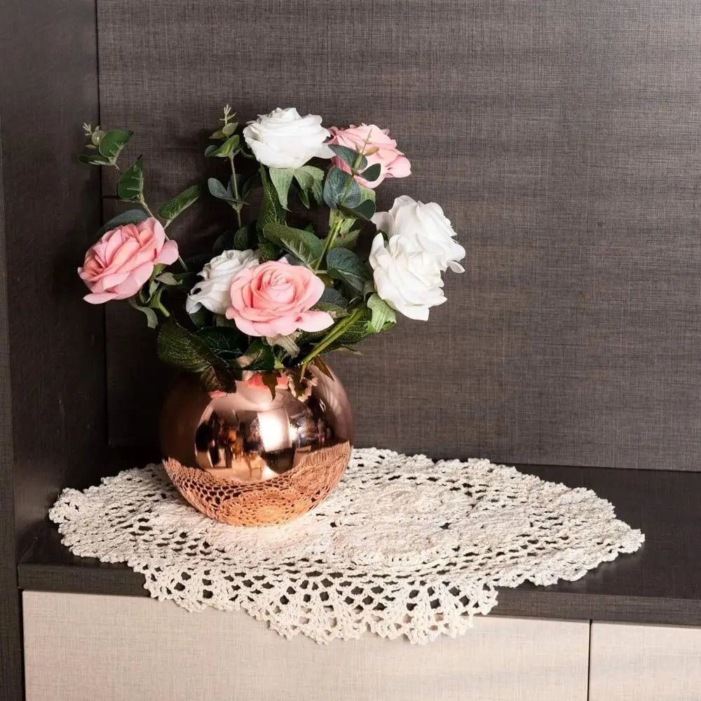 Vintage Crocheted Doilies Shabby Chic Handmade Crochet Placemet Oval
