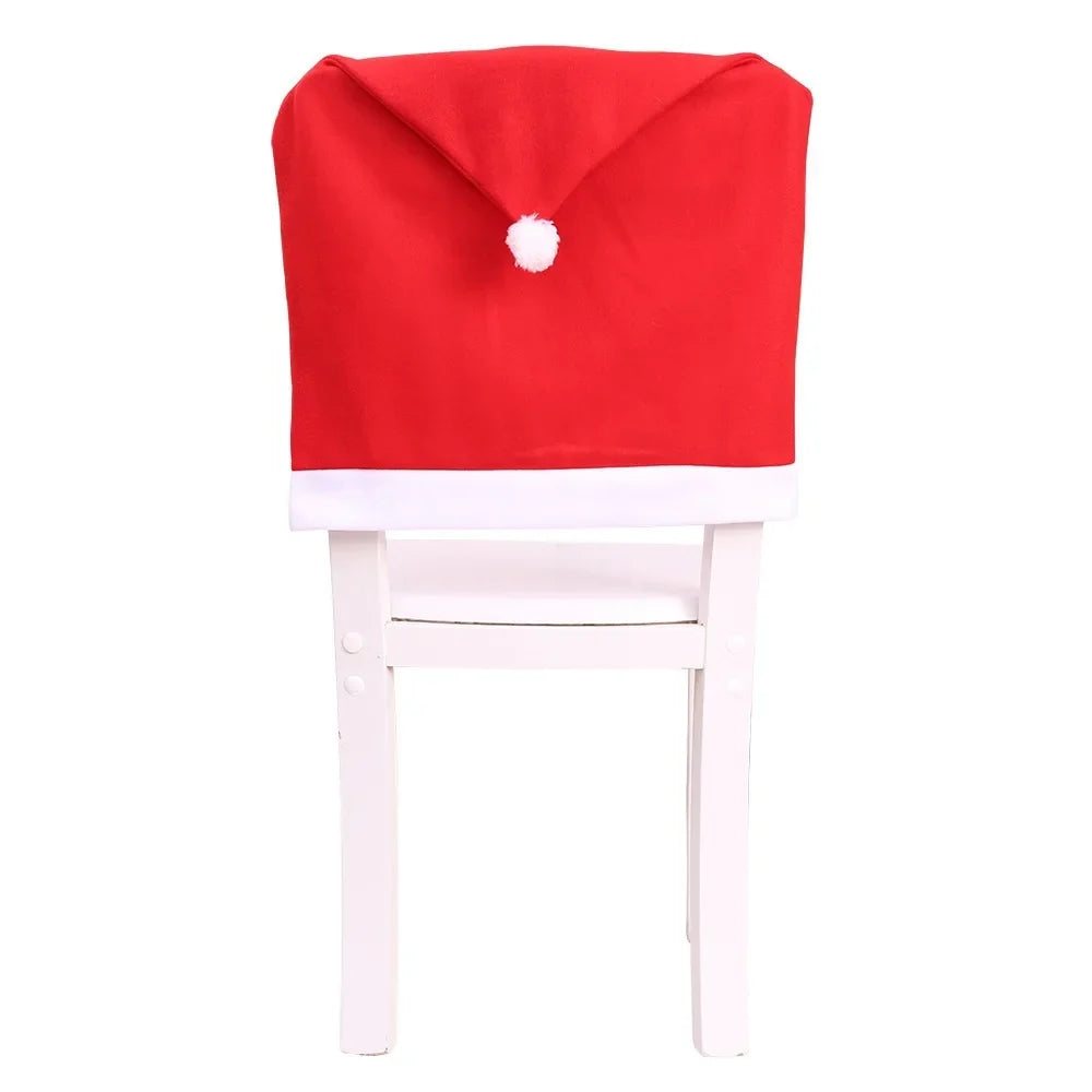 Christmas Chair Cover Red Wedding Meeting Flannel Restaurant Hotel