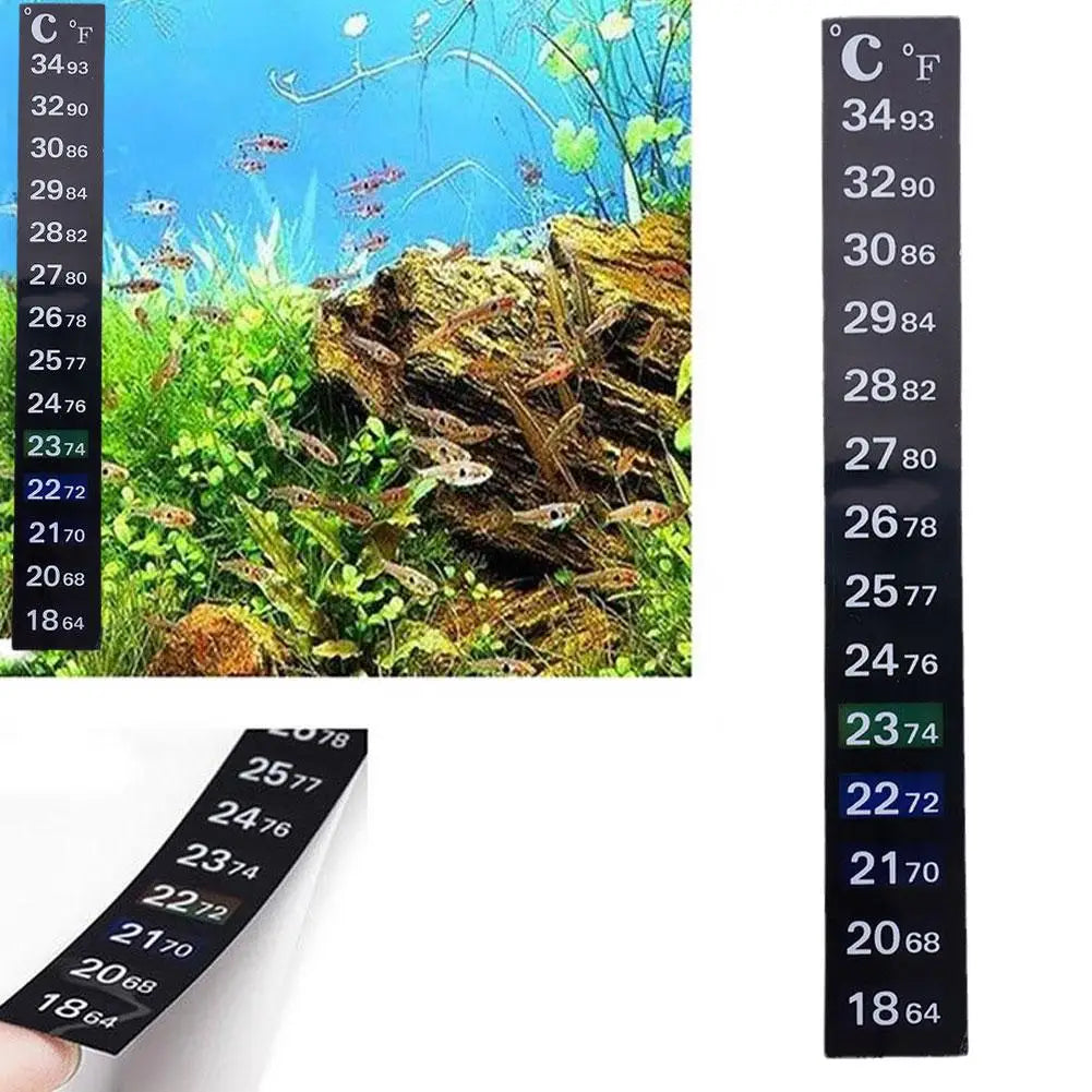 Aquarium Stick-On Thermometer Strip – Dual °C/°F Fish Tank