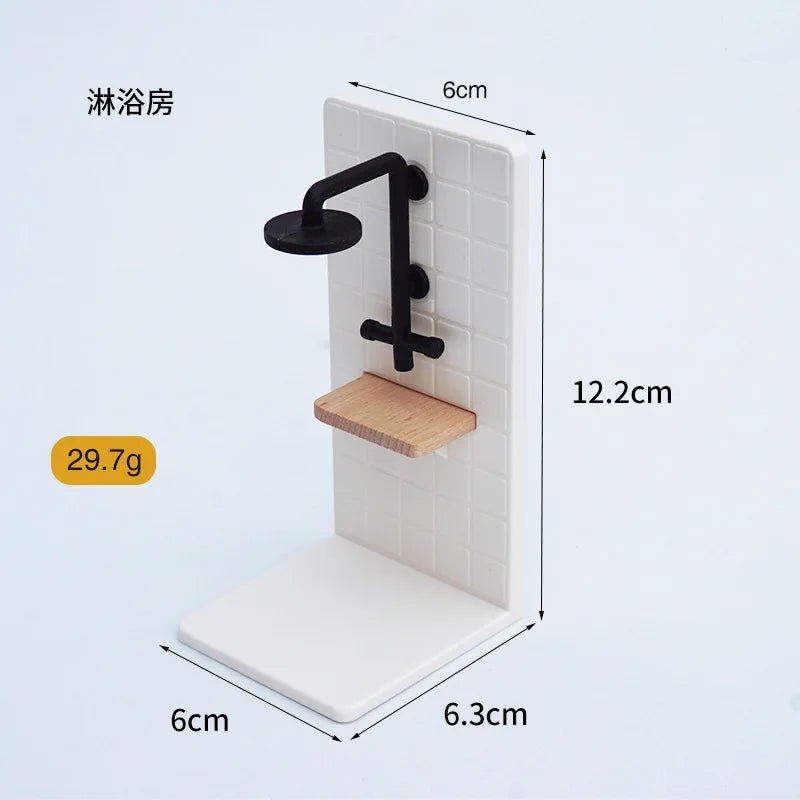 1 12 Dollhouse Simulation Bathroom Toy White Wash Basin Toilet Model
