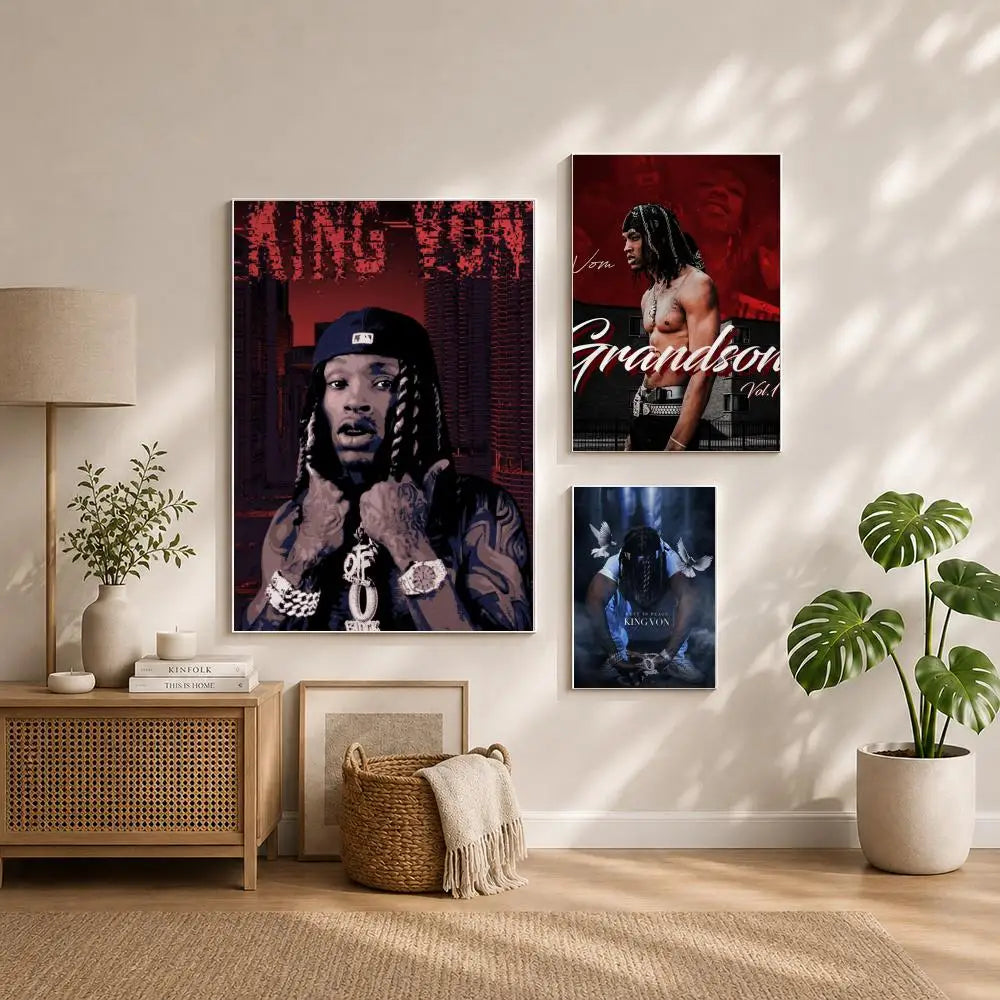 King Von HD Self-Adhesive Waterproof Poster | Rap Wall Art
