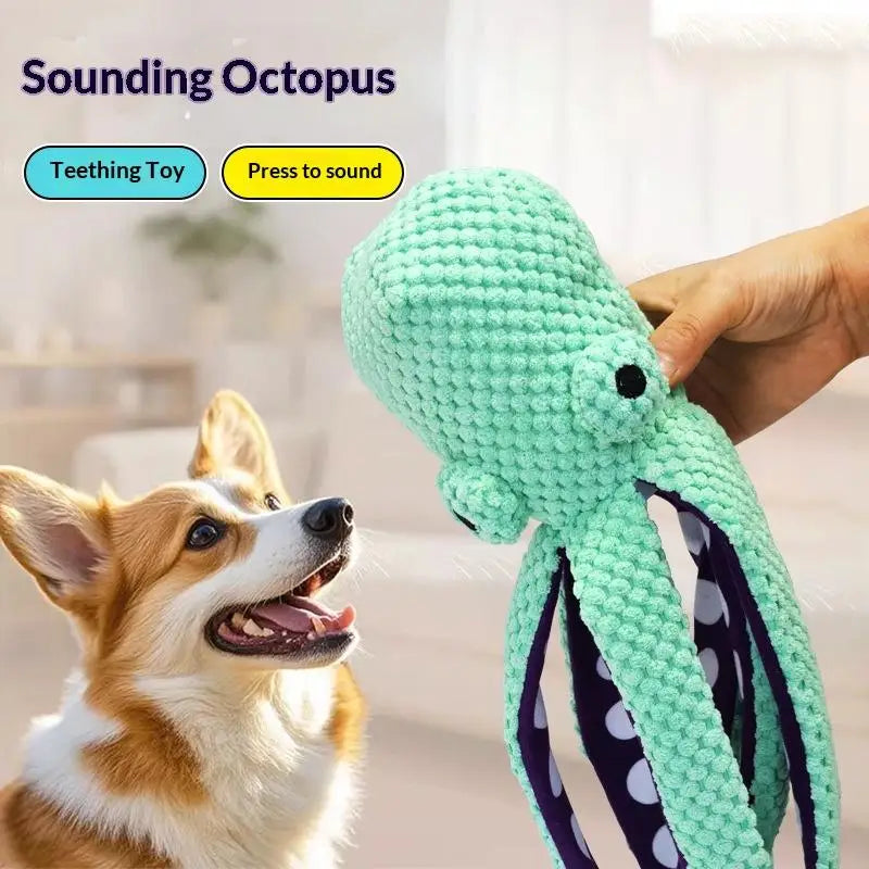 Pet Octopus Indestructible Dog Toy Aggressive Chewers Squeaky