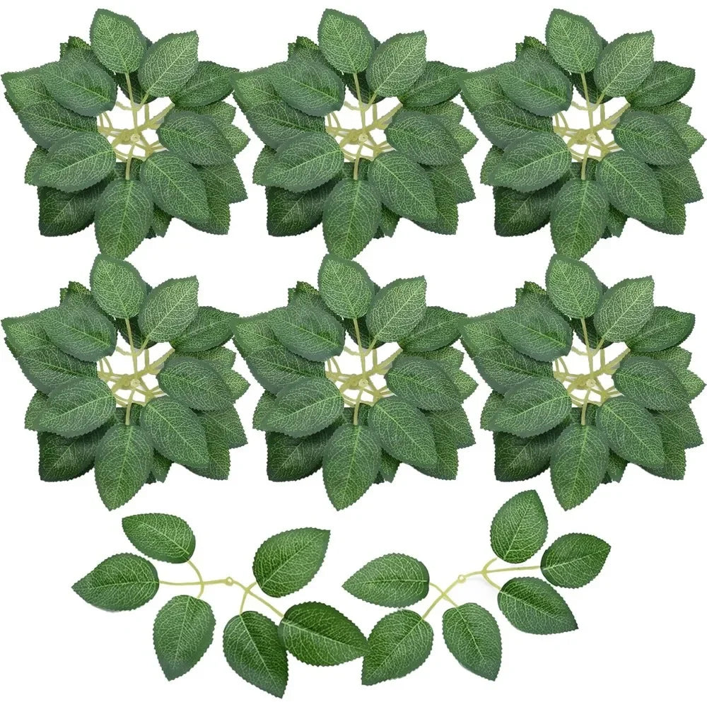 100 Pcs Artificial Rose Leaves – DIY Wedding & Party Decor