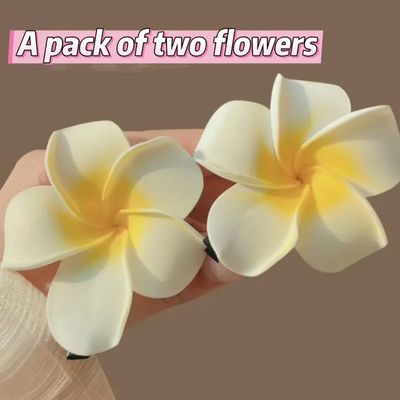 2-Pack Tropical Tuberose Floral Hair Clips – Boho Barrettes