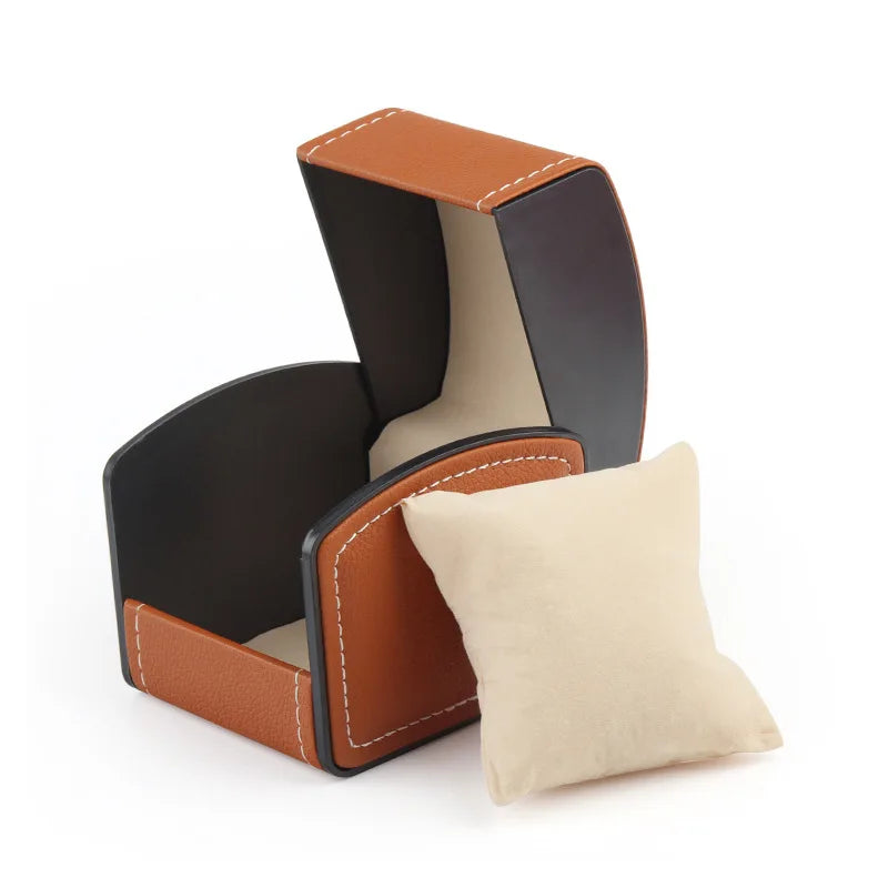 PU Leather Flip-top Watch Box Luxury Storage Case Wristwatch