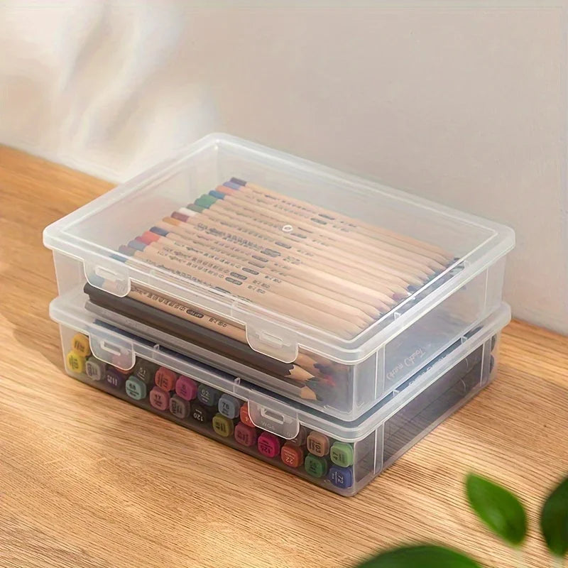 Transparent Storage Container Plastic Dustproof Box Stationery