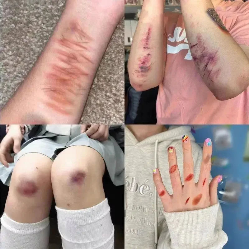 Halloween Fake Scar & Bruise Temporary Tattoos – 4 Sheets Cosplay
