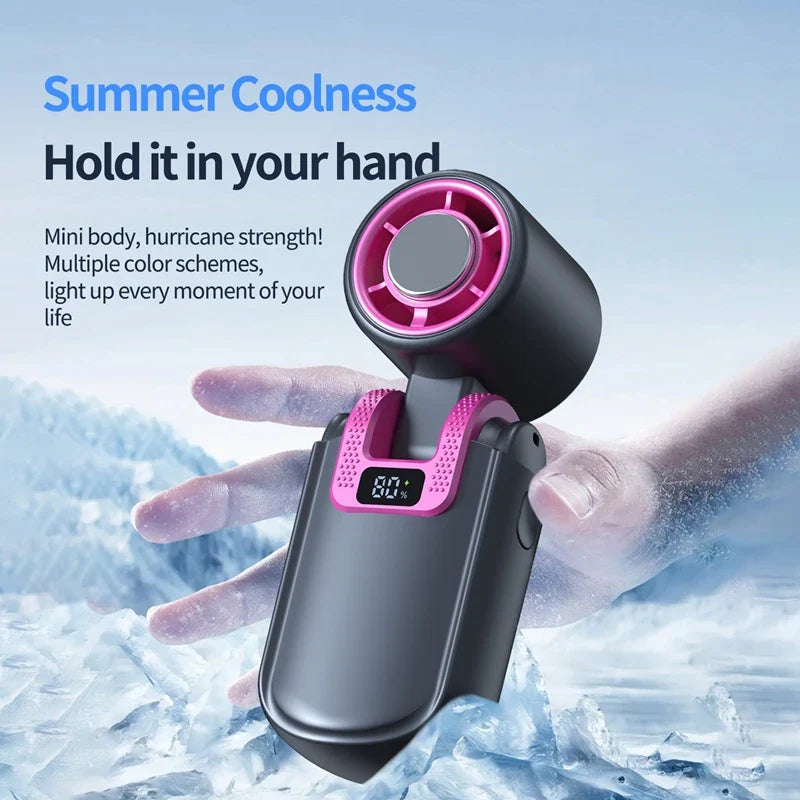Mini Portable Handheld Fan | USB Rechargeable, 5-Speed, Foldable