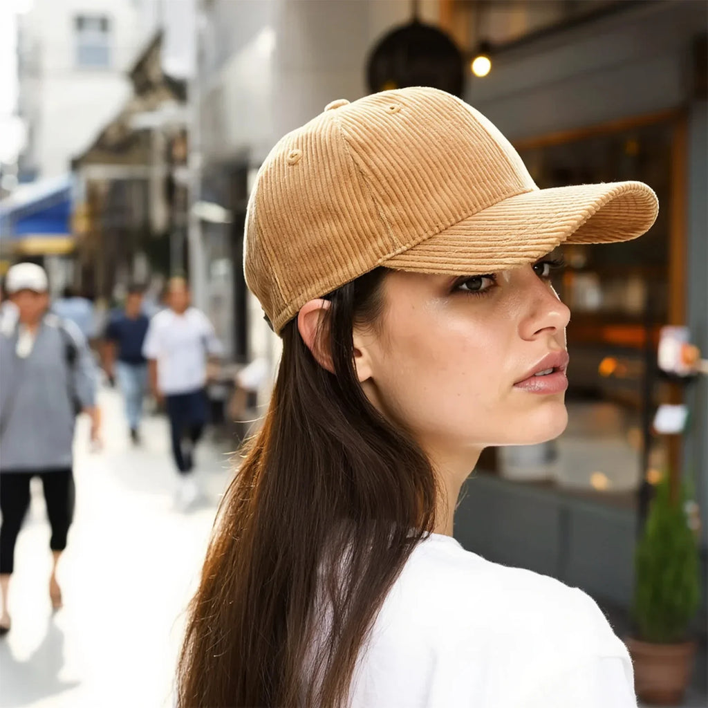 Corduroy Baseball Cap – Adjustable Unisex Winter Hat