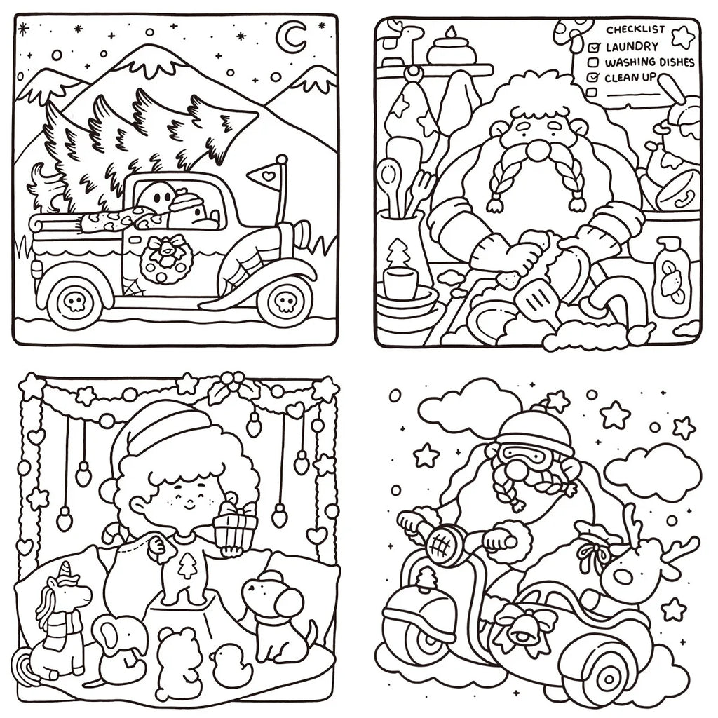 Adult Coloring Book Stress Relief Relaxation Art Therapy Cute Designs