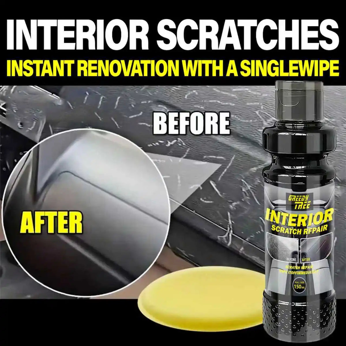 Car Interior Scratch Repair Kit – Plastic Restorer & Wax Coat