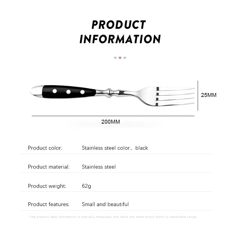 Stainless Steel Dinner Fork – Black Polka Dot, Dishwasher Safe