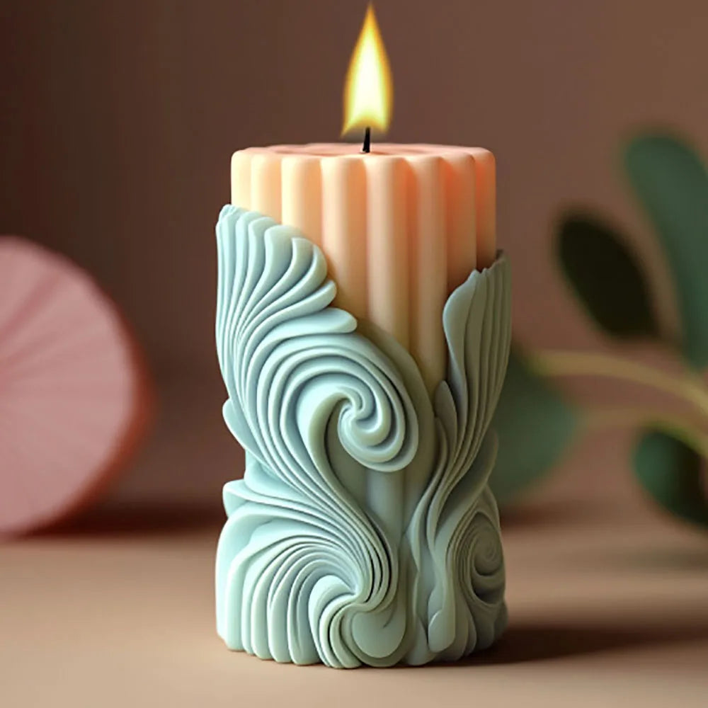 3D Letter Relief Cylindrical Candle Silicone Mold Creative Artistic