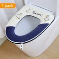 Cute Embroidery Toilet Seat Cover Zipper Soft Warmer Washable Mat Pad