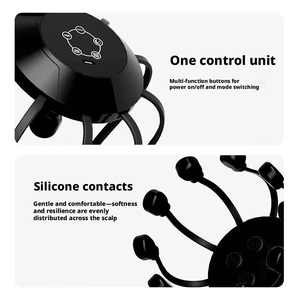360° Octopus Electric Scalp Massager – Rechargeable, 3 Speeds