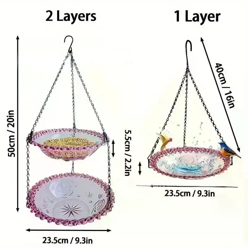 Flower-Shaped Hanging Bird Feeder & Birdbath | Garden Decor